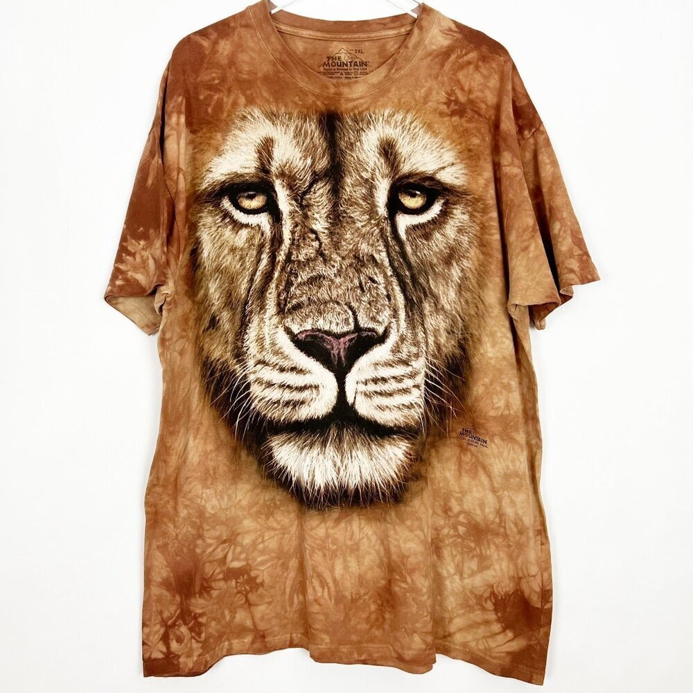 The Mountain Tee Adult 2XL Big Face Lion Warrior Classic T-Shirt Tie-Dye Unisex